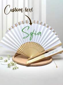 Personalized Folding Fan, Bridesmaid Gift, Wedding Fan, Guest Fan, Baby Shower Gift, Birthday Gift, Commemorative Gift - Multicolor - View 4
