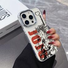 Funda para Teléfono: Funda de Anime's Bizarre Compatible con 16 15 14 13 12 11 Pro X XR XSMAX 8 Plus Marco de Lente Metálico Plateado Cubierta Trasera Suave Transparente17   17promax - transparente - Ver 5
