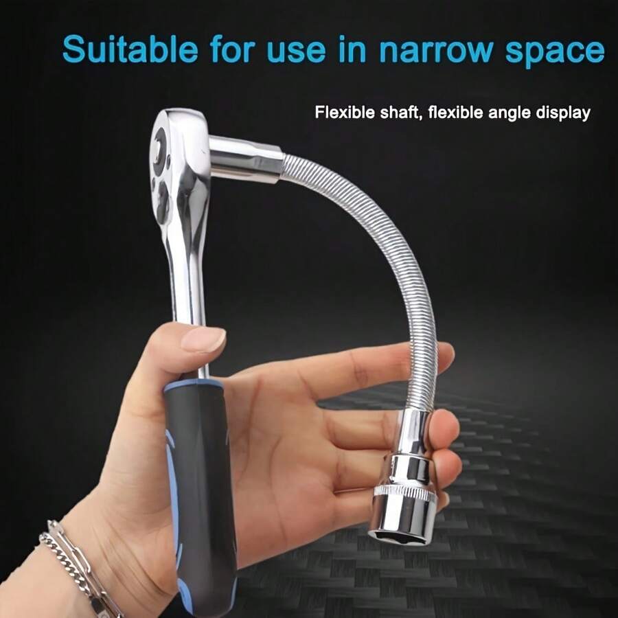 柔性扳手套筒延长杆、加长套筒、套筒延长杆、柔性延长杆、柔性轴连接杆、可弯曲柔性轴力放大杆、弯杆中间连接工具 - A - 查看 1