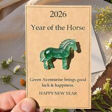 Lucky Crystal Horse Symbolizing Strength And New Beginnings Lucky Green Amethyst Horse Transparent Horse-Shaped Ornament Desk Bookshelf Meditation Space Decoration Suitable For Friends And Relatives Birthday Valentine's Day New Year Anniversary Gift Suitable For Both Men And Women - B - 查看 2