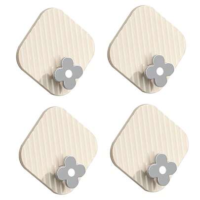 Opakowanie 4 wodoodpornych haczyków samoprzylepnych: wieszaki ścienne bez gwoździ na ręczniki, klucze i inne rzeczy, mlecznobiałe, idealne do kuchni, łazienki, sufitu i biura.