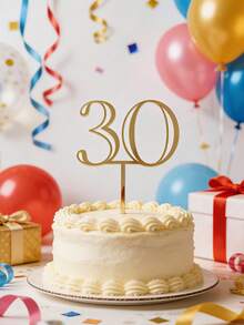 Plaques de décoration de gâteau, décorations de gâteau d'anniversaire, décorations d'anniversaire pour les 70e, 60e, 50e, 40e, 30e, 21e, 20e, 18e, 10e anniversaires, convenant aux hommes et aux femmes, décorations de fête d'anniversaire, décorations de fête de mariage - Multicolore - Voir 3