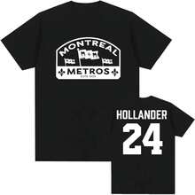 2026 Shane Hollander 24 Montreal Metros Camiseta con estampado gráfico de rivalidad calentada, moda de algodón unisex, mercancía para hombres y mujeres, ropa de calle - Negro - Ver 1