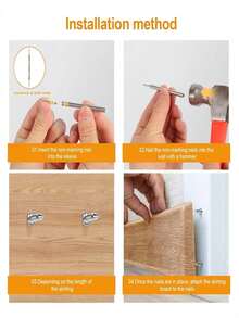 100pcs Baseboard Cabinet Invisible Nails - Double-Headed, Invisible, Rust-Proof Carbon Steel Screws With 1% Bi-Directional Rings For Wood Veneer And Electroplating Fixation - Silver - View 7