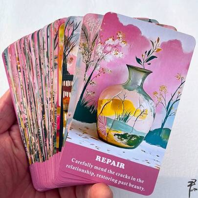 Deep Love Oracle, English Version Divination Tarot Cards, Gorgeous Mural Art Collection Cards, Intuitive Guidance For Spiritual Exploration, Gift