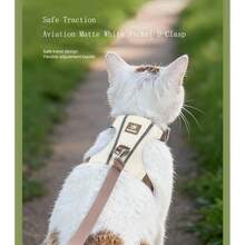 1件猫狗牵引背心式猫胸背带防滑猫胸背带轻便反光宠物胸背带 - 彩色 - 查看 4