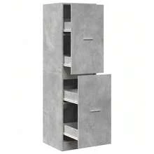vidaXL Armário apothicaire cinza beton 40x41x144,5 cm feito de engenharia - Cinza - Ver 2