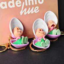 Creative Shell & Oyster Baby Doll Keychain, Bag Charm, Pendant, Gift - Multicolor - View 2