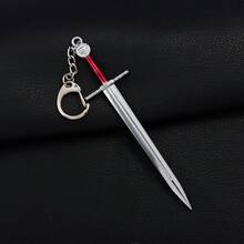 1pc 12cm Silver Sword Keychain The Geralt Witcher Wild Hunt Game Peripherals Medieval Metal Wolf Head Weapon Model Craft Gift Toys - Multicolor - View 12