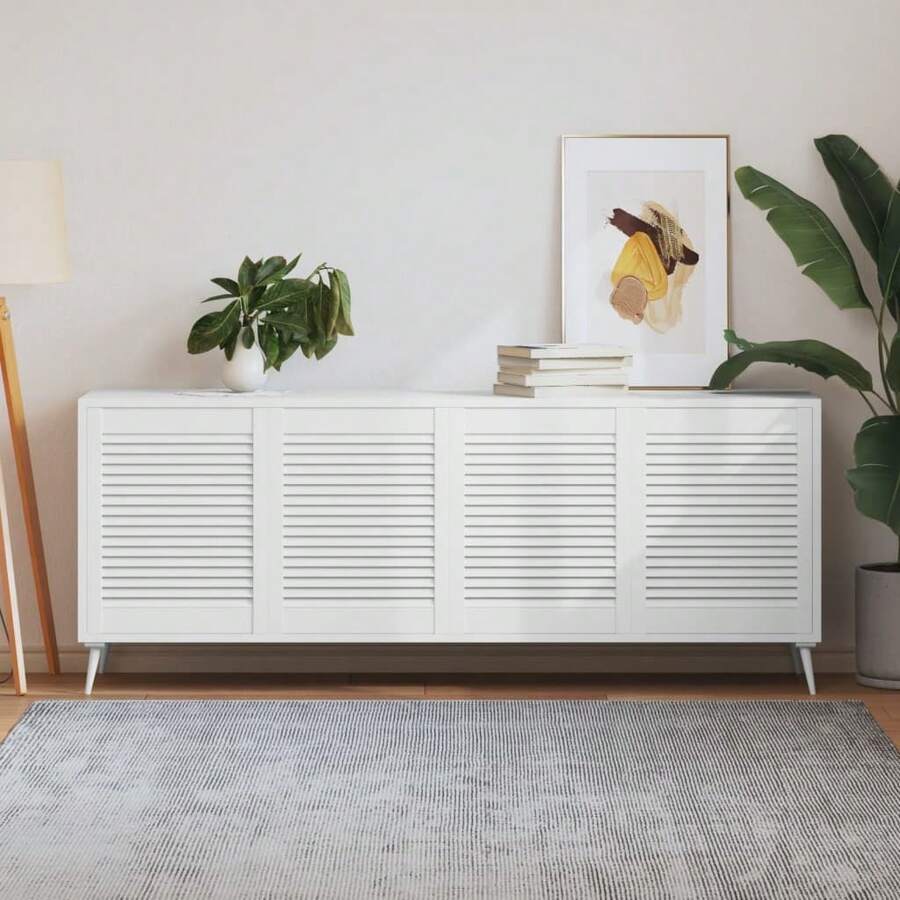 vidaXL Porte per Armadio 4pz Bianco 61,5x49,4 cm con perni solidi - Bianco - Visualizzare 1