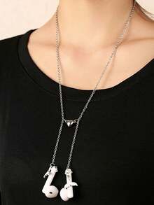 Bluetooth Earphone Anti-Lost Earphone Chain Wireless Apple Earphone Anti-Drop Lanyard Minimalist Eyeglasses Chain - White - View 3