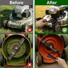 2件套割草机底盘刮刀清洁刷套装 - 重型金属结构，符合人体工程学的手柄和耐用刷毛，清洁高效，升级设计，适用于割草机维护 - 是园丁和草坪护理专业人士的理想之选，割草机配件 - 黑色 - 查看 3