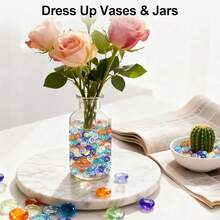 New Mini Glass Gems For Vase,Mixed Colour Glass StonFlat Bottom Marble Beads For Aquarium Fish Tank Planter Crafts Home Drative Art Craft Vase Filler (Mixed, 1 Pound) - Mixed 1 Pound - View 3