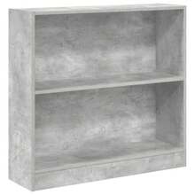 vidaXL Bücherregal, Betongrau, 80x24x75 cm, Holzwerkstoff - Grau - Übersicht 2