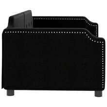 vidaXL Lit de repos sans matelas noir 90x200 cm tissu - Schwarz - Übersicht 4