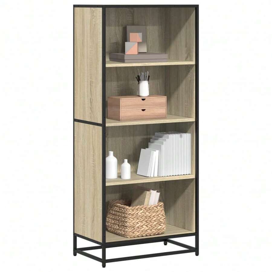 vidaXL Bibliothèque chêne sonoma 60x35x139 cm ingegneria del legno - Castano - Visualizzare 1