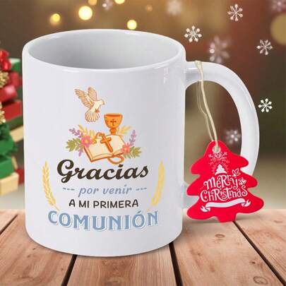 Ceramic Coffee Mug With First Communion Design - Elegant Religious Ceremony Cup, Hand Wash Only, Non-Slip Base, Ideal For Christmas, New Year, Birthday, Doctor Gifts - Reusable Drinkware For Home, Office, Camping - Perfect Gift For Catholics