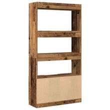 vidaXL Buffet haut vieux bois 92x33x180 cm bois d'ingénierie - Castano - Visualizzare 7