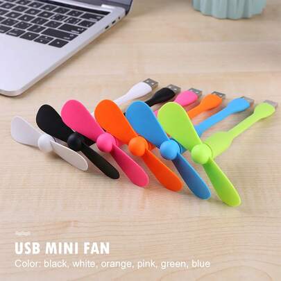 1pc Mini USB Fan Flexible Bendable Fan For Power Bank Laptop PC AC Charger Portable Hand Fan For Computer Summer Gadget