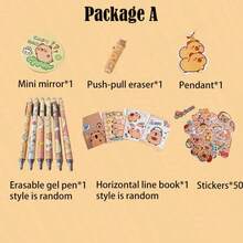 水豚迷你文具套装 - 多样实用的学习用品套装，完美的返校礼物，至少包含5种款式，学生理想之选 - 小巧实用的返校文具套装 - 彩色 - 查看 14