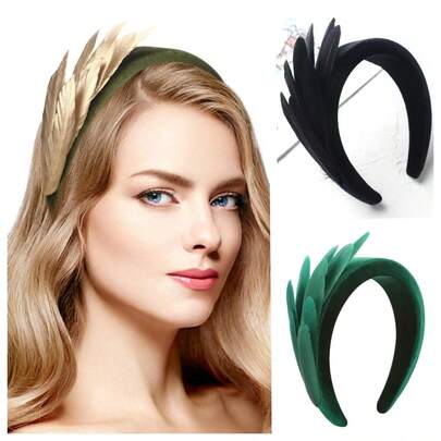 1pc Retro Artificial Feather Headband Hair Accessory, Y2K-1920s Sponge Headband, Kentucky Derby Cocktail Wedding Tea Party Headpiece For Women & Girls, Back To School Essential