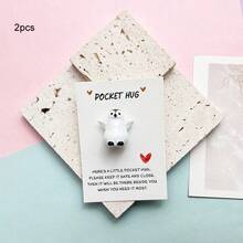 2pcs Resin Penguin Pocket Hug Encouragement Greeting Cards, Romantic Mini Love Token, Comes With Encouragement Card, Gift For Family, Friends, Christmas, Valentine's Day, Mother's Day, Birthday, Motivational Pocket Cards - Multicolor - View 10