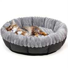 Washable Round Pet Bed-Soft Donut Cat And Dog Cushion With Non-Slip Durable Design, Cozy And Warm, Easy To Clean, Perfect For Small Indoor Pets - Xám - Xem 8