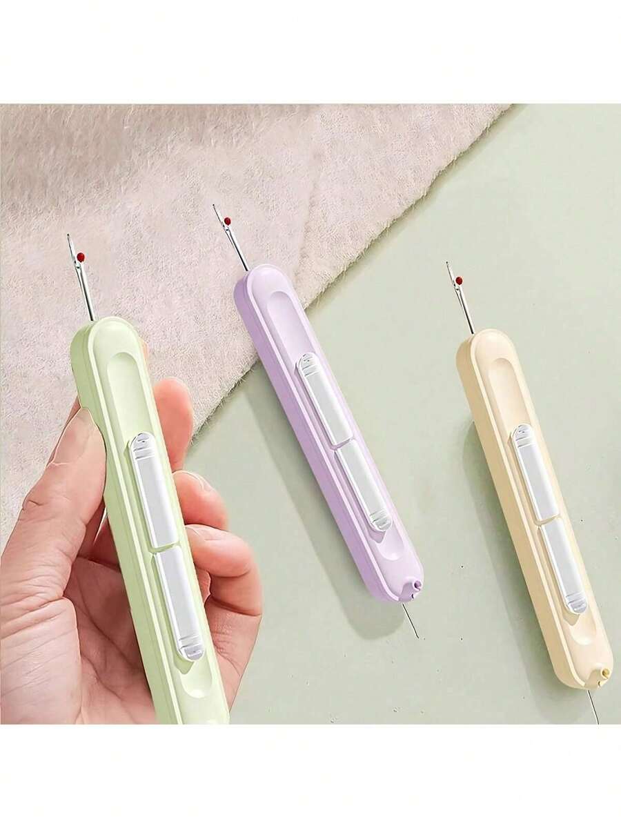 1件装二合一穿线器/拔针器，多功能快速缝纫拆线工具，老年人专用穿线器，多种颜色可选，双功能穿线器/拔线器 - 符合人体工程学设计，适合初学者、老年人和裁缝 - 快速穿线和拆线辅助工具 - 成人和老年人的理想缝纫礼物（绿色/黄色可选），手工制作配件，符合人体工程学手柄，经久耐用且便于携带