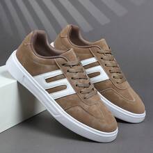 2025 New Men's Sports Shoes Men's Fashion Handsome Casual Shoes Lace Up Men's Shoes Skateboarding Shoes Men's Sneakers Personalized Street Men's Shoes - Khaki - View 5