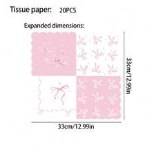 Pink Bow Plate Napkins And Paper Cups Set, Pink Bow Plate, Napkins And Paper Cups Party Supplies, Paper Plate Party Utensils Suitable For Birthdays, Weddings, Parties, Families, Picnics - Multicolor - View 7