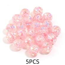 5pcs Of 16mm Colorful Heart-Shaped Glitter Sequins Acrylic Double Layer Design Beads - Suitable For DIY Pens, Necklace Accessories, Bracelet Making Materials