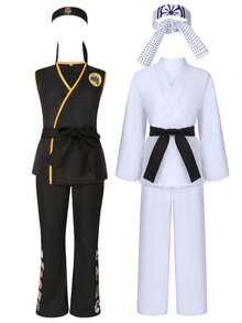 Longwei Kinder Taekwondo Kleidung Cosplay Kostüm Cobra Karate Outfit Taekwondo Trainingsanzug - Weißer Taekwondo-Anzug - Übersicht 1