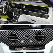 1pc Black Forged Carbon Fiber Sticker, Car Square Forged Carbon Fiber Decal Film - One Size Fits All - View 4