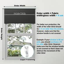 Thermal Blackout Roller Blind, Clip-On Mounting, No Drilling Required, Thermal Blackout Roller Blind With Clips, Privacy Blind, Side-Mounted Roller Blind With Clips For Windows And Doors, Anthracite/Grey/White - 黑色 - 查看 2