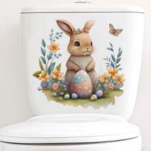 BRUP 1 Sheet Cuddly Bunnies Wall Stickers, 4 Rabbits Stacking , Cute Animal Cluster Design For Nursery Kids Room Door Decor, Removable Peel And Stick Decals, BFF Friendship Theme Art - Multicolor - View 10