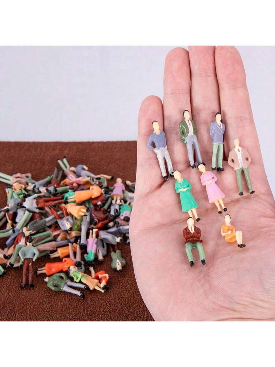 20pcs 1:50 Scale Painted Miniature Figures - ABS Plastic Model People Miniature Figures Suitable For DIY Scene Making, Train Layout, Architecture And Diorama