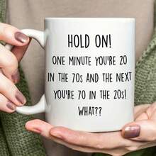 Funny 70Th Birthday Mug: You Were 20 In 70S, And Now You'Re 70 In 20S. A Coffee Mug Birthdays, Grandmothers, Grandfathers, Mothers, Fathers, Or As A Humorous Friends Celebrating Their 70Th Birthda Christmas Gifts - 黑色3 - 查看 6