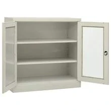 vidaXL Armario de oficina gris claro 90x40x90 cm acier - Gris - Ver 5