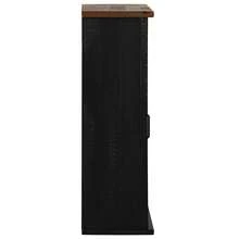 VidaXL Armoire suspendue HALDEN porte coulissante noir 49x22.5x70 cm - Noir - Voir 4