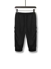 男士黑色宽松哈伦裤，高腰抽绳七分裤，轻便休闲街头风宽松灯笼裤 - 黑色 - 查看 5