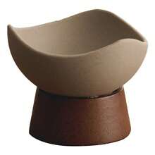 1pc Ceramic Wood Bottom Plate, Asymmetrical Ceramic Bowl, Rough Ceramic Plate, Nut Bowl, Snack Tray, Date Plate, Suitable For Home, Guest Reception, Restaurant, Party - Tray - View 13