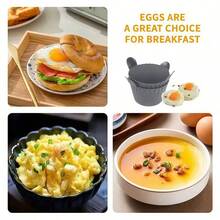 Silicone Air Fryer Egg Mold, Steamer Cup And Muffin Cup, Large Silicone Egg Shaped Mold - Multicolor - View 10