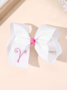 1个26字母蝴蝶结发夹，A-Z字母刺绣蝴蝶结发夹，白色芭蕾舞风格丝带发卡，适合女孩返校礼物、情人节礼物、青少年发饰 - 白色 - 查看 13