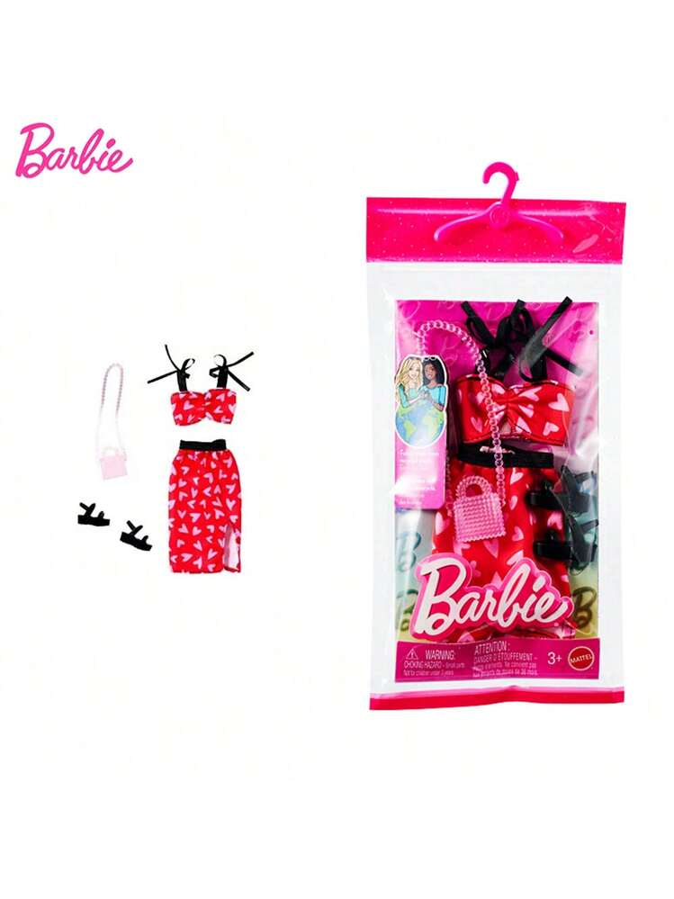 Mattel 1 Set de Ropa y Accesorios de Moda para Muñeca Barbie, incluye 1 conjunto completo con ropa vibrante y accesorios de estilo - HYV20 - Añade 5