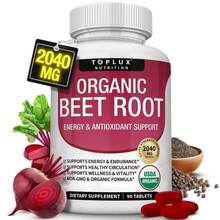 Comunvitam Organic Beet Root Tablets - Nitric Oxide Booster Beetroot Supplement 2040mg,Organic,Beet Root Tablet - 90抽 - 查看 6