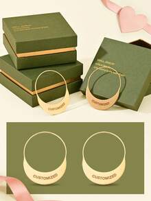 【情人节精选】个性化定制耳环、定制文字耳环、几何耳环、超大号钩针编织吊坠耳环、情人节礼物、18k金不锈钢首饰、定制、礼盒装（含高档礼盒，可直接作为礼物赠送）礼品精选。