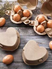 30/10pcs/Set 1 Easter Egg Box Set, Heart-Shaped Egg Carton Set Includes Jute Rope, Paper Pulp Egg Containers, Easter Gift Packaging, Easter Party Decor, Reusable Kitchen Egg Storage Box, Suitable For Kitchen, Farm, Easter, Holiday Gifts, Holiday Decor Baskets, Holiday Gift Boxes - Multicolor - View 8