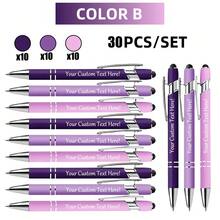 12/30pcs Personalized Engraved Metal Ballpoint Pen Set With Stylus Tip, Medium Nib, Custom Business Office Writing Pens, Personalized Graduation Keepsake - Sets - View 11