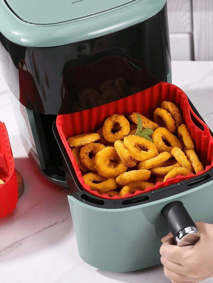 1/2pcs Air Fryer Silicone Baking Mat, Heat Resistant Silicone Steamer Tray, Baking Pad For Cakes