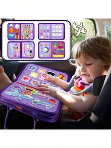 12-In-1 Busy Board - Sensory Toys, Promote Motor Skills Development - Learning Activity Book With Zipper, Buckle, Button And Lace, Suitable For Children 0+ - Ideal Birthday Gift For Boys And Girls, Random Accessory Colors Back To School - Multicolor - View 4